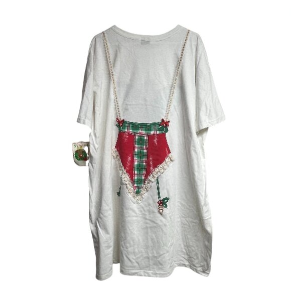 Sensual Teeze Night T-Shirt Women's OSFM White Christmas Lingerie Double Sided - Picture 6 of 6